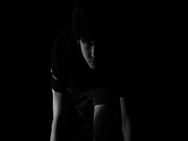 Tom Lorétan concentré sur son but, prêt au départ